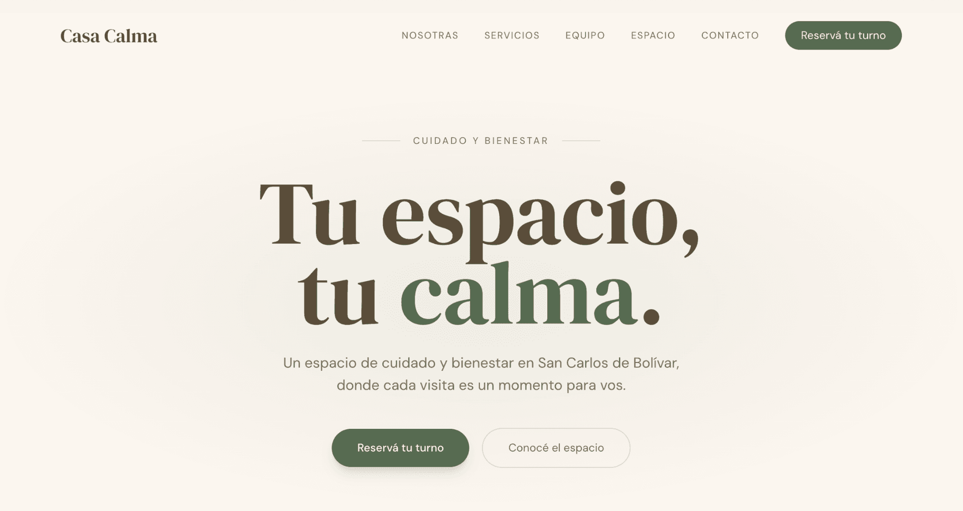 Casa Calma — sitio web público