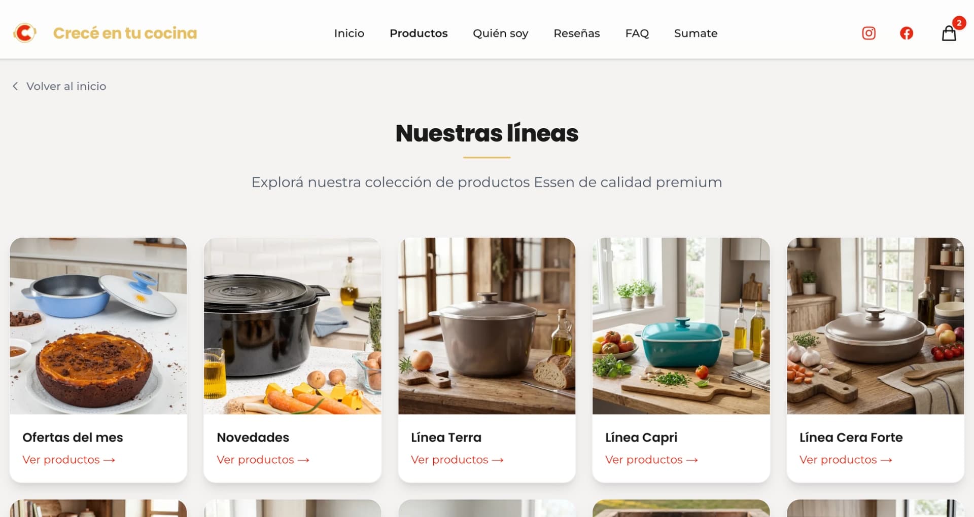Tienda online — Crecé en tu cocina